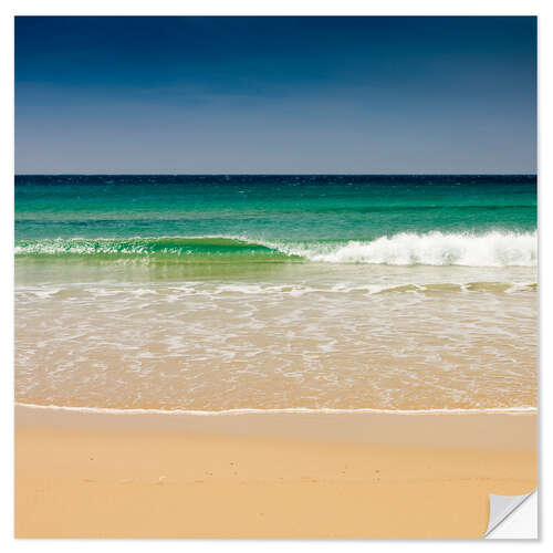 Naklejka na ścianę Small wave, Los Lances beach, Tarifa, Andalucia, Spain, Europe