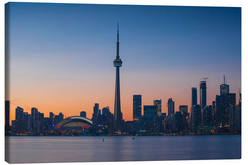 Leinwandbild View of CN Tower and city skyline, Toronto, Ontario, Canada, North America