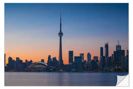 Självhäftande poster View of CN Tower and city skyline, Toronto, Ontario, Canada, North America