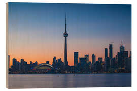 Holzbild View of CN Tower and city skyline, Toronto, Ontario, Canada, North America