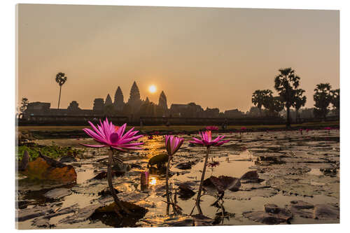 Quadro em acrílico Sunrise over the west entrance to Angkor Wat, Angkor, UNESCO World Heritage Site, Siem Reap, Cambodi