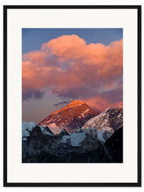 Gerahmter Kunstdruck Mount Everest &amp; Mount Lhotse