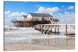 Aluminium print Stilt houses in the stormy sea