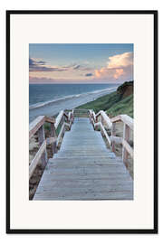 Gerahmter Kunstdruck Treppe zum Strand in Kampen, Sylt