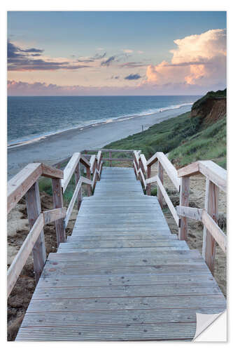 Naklejka na ścianę Stairs down to the beach, Sylt