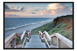 Gerahmter Kunstdruck Klippen bei Kampen, Sylt