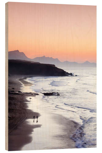 Tableau en bois View from Playa del Viejo to the Peninsula of Jandia, La Pared