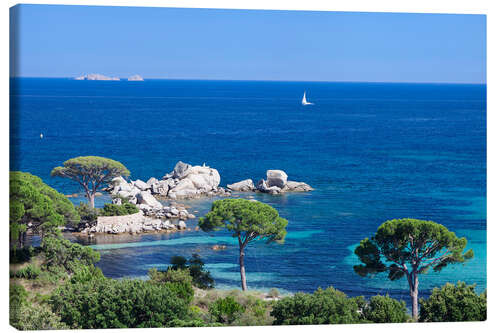 Canvas print Beach of Palombaggia, Corsica