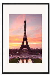 Gerahmter Kunstdruck Eiffelturm bei Sonnenaufgang