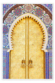 Veggbilde  Royal Palace Door, Fez - Douglas Pearson