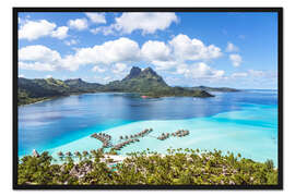 Gerahmter Kunstdruck Bungalow-Dorf auf Bora Bora
