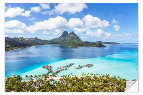 Vinilo para la pared Bungalow Village on Bora Bora