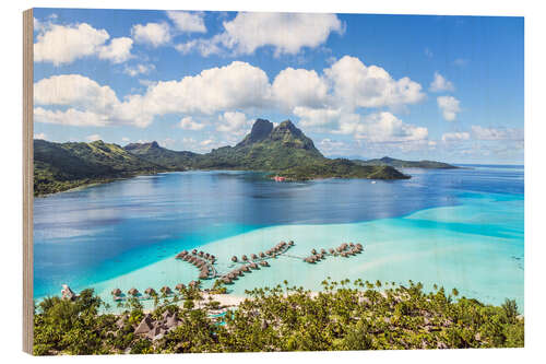 Obraz na drewnie Bungalow Village on Bora Bora