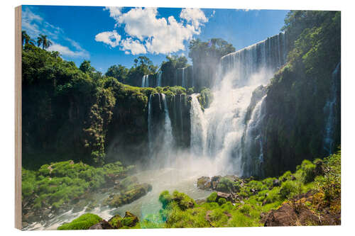 Holzbild Wasserfall Foz de Iguazu