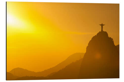 Aluminiumtavla View from the Sugarloaf of Christ the Redeemer statue on Corcovado, Rio de Janeiro, Brazil, South Am