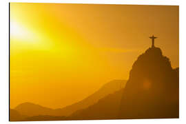 Magnettafel Blick auf die Christusstatue im Sonnenaufgang, Rio de Janeiro, Brasilien