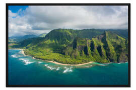 Gerahmter Kunstdruck Kualoa Regional Park, Oahu, Hawaii, USA
