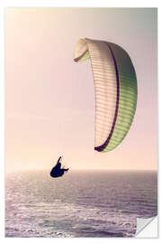 Selvklebende plakat Paragliding over the ocean