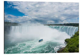 Alubild Touristenboot im Nebel des Horseshoe Falls, Niagara Falls, Ontario, Kanada