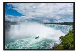 Gerahmter Kunstdruck Touristenboot im Nebel des Horseshoe Falls, Niagara Falls, Ontario, Kanada
