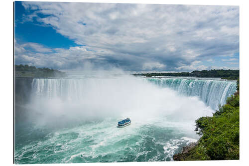 Tableau en plexi-alu Bateau devant la brume des chutes Horseshoe, Niagara