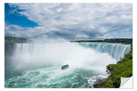 Sticker mural Bateau devant la brume des chutes Horseshoe, Niagara