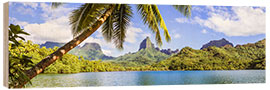 Wood print Opunohu Bay, Moorea, Tahiti