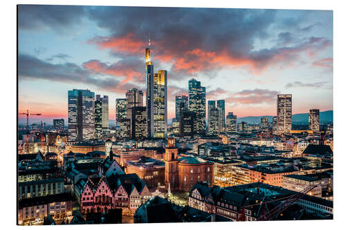 Aluminium print Frankfurt Skyline