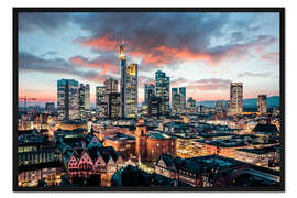 Gerahmter Kunstdruck Frankfurt Skyline