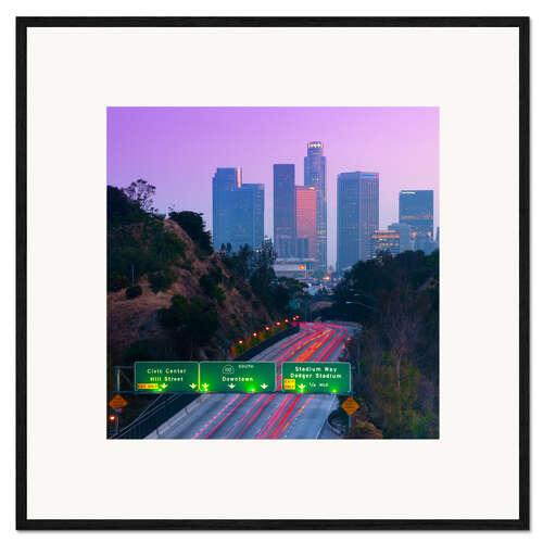 Framed art print Route 110, Los Angeles, California, United States