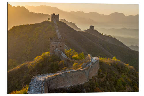 Quadro em alumínio Great Wall of China, UNESCO World Heritage Site, dating from the Ming Dynasty, section looking towar