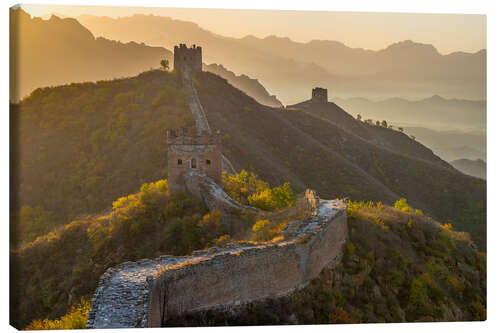 Canvas-taulu Great Wall of China, UNESCO World Heritage Site, dating from the Ming Dynasty, section looking towar