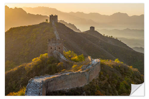 Wall sticker Great Wall of China, UNESCO World Heritage Site, dating from the Ming Dynasty, section looking towar
