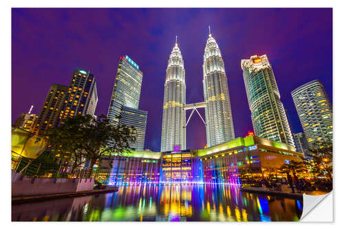 Selvklebende plakat Petronas Towers, Kuala Lumpur