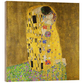 Hout print  De Kus - Gustav Klimt