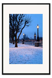Gerahmter Kunstdruck Winterliches Themseufer