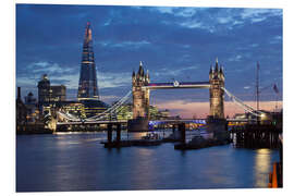 Foam board print The Shard and Tower Bridge at night