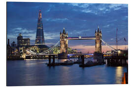 Magnettafel Shard und Tower Bridge bei Nacht