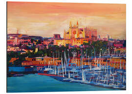 Magnettafel Spanien, Balearen, Palma de Mallorca mit Hafen und Kathedrale