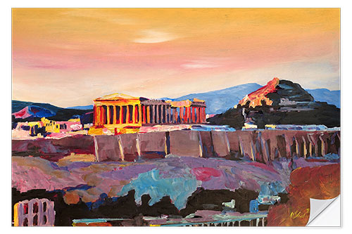 Wall sticker Athens Greece Acropolis At Sunset