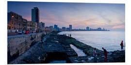 Foam board print The Malecon, Havana, Cuba, West Indies, Central America