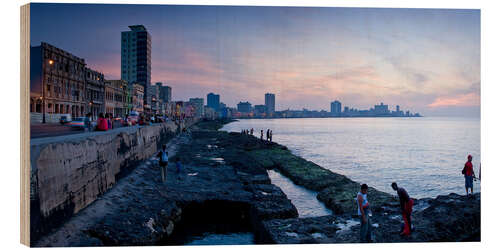 Wood print The Malecon, Havana, Cuba, West Indies, Central America