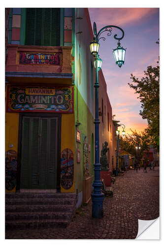 Autocolante decorativo El Caminito at dusk, La Boca, Buenos Aires, Argentina