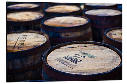 Aluminium print Whisky barrels, Jura Island