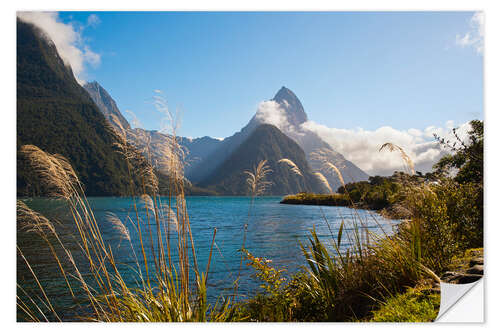 Selvklebende plakat Mitre Peak, Milford Sound