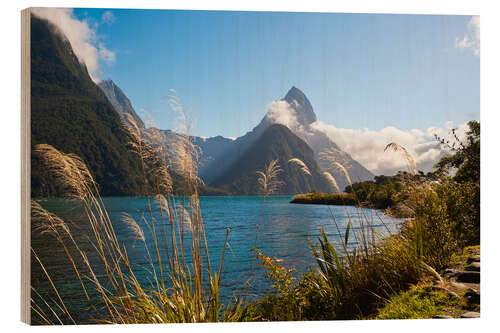 Tableau en bois Mitre Peak, Milford Sound
