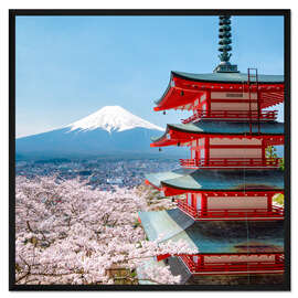 Gerahmter Kunstdruck Chureito Pagoda in Yamanashi Japan