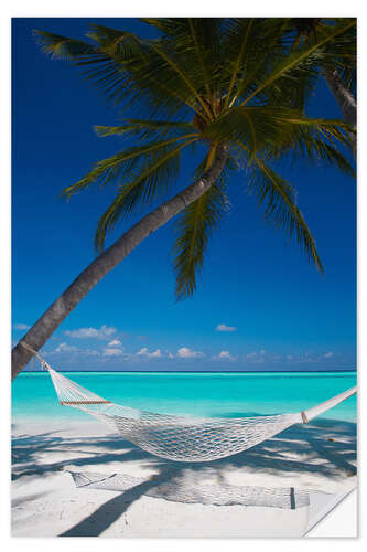 Selvklebende plakat Hammock on a tropical beach