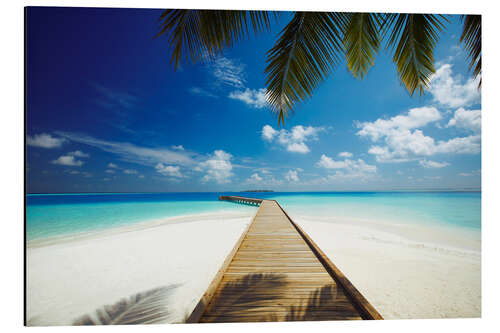 Aluminium print Wooden jetty out to tropical sea