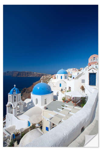 Selvklebende plakat Oia, Santorini